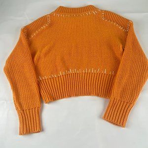Line and Dot Orange cropped sweater size small chunky knit pullover